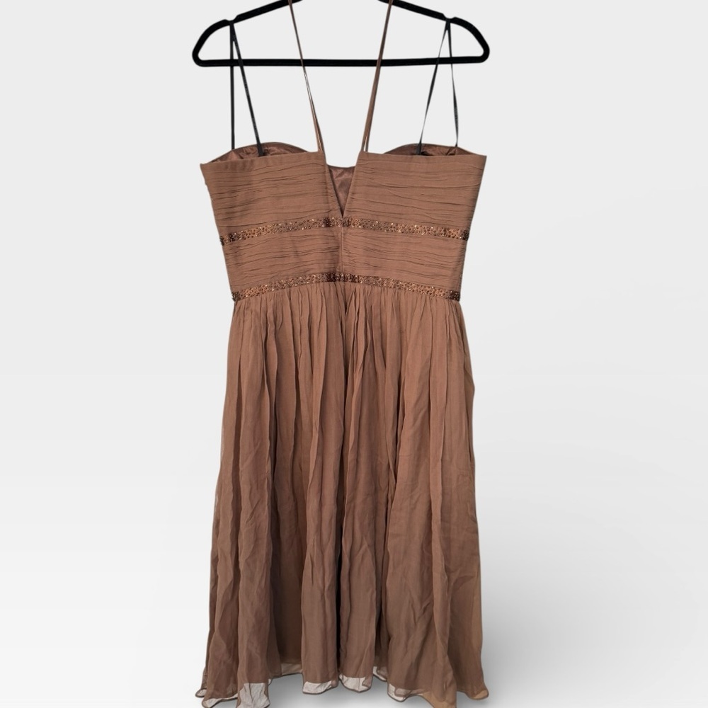 Laundry By Shelli Segal Silk Dress in Rich Brown - Picture 5 of 9